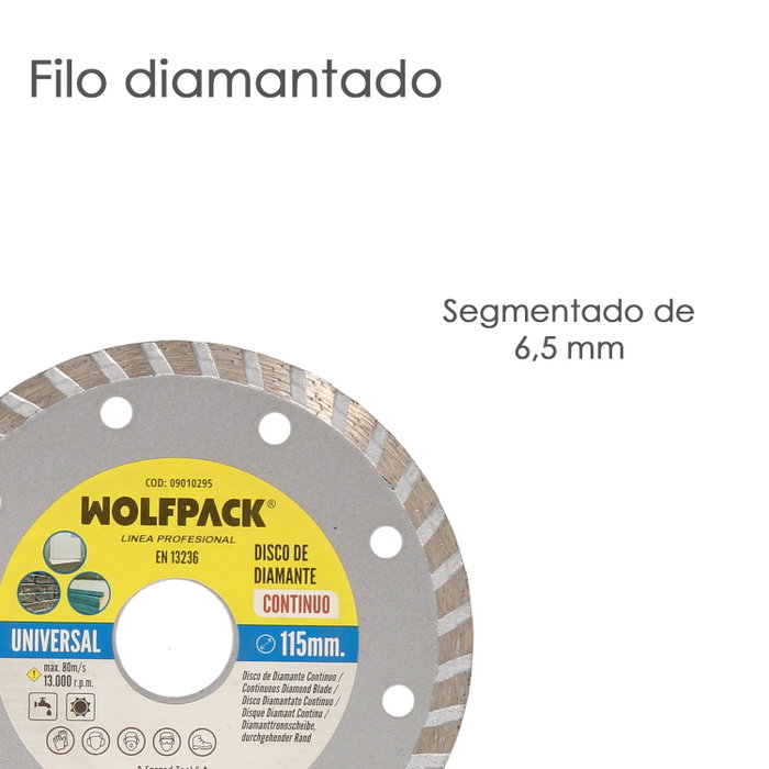 WOLFPACK LINEA PROFESIONAL Disque diamant continu 115 mm