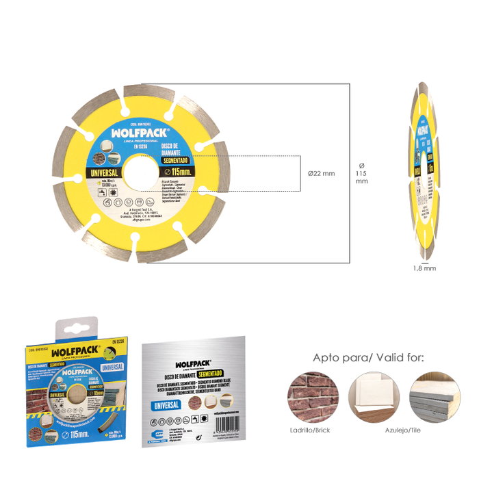 WOLFPACK LINEA PROFESIONAL Disque diamant continu 115 mm