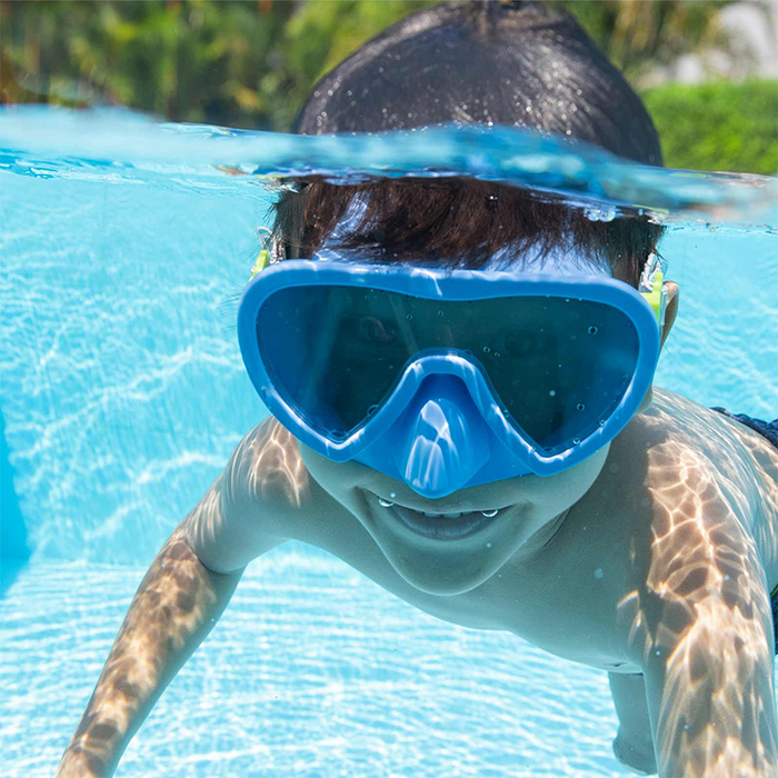 Bestway 22057 Masque de Plongée Enfant avec Sangle Anatomique Couleur Assortie +3 Ans Piscine et Plage
