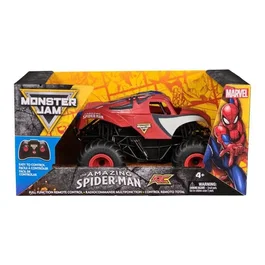 Spinmaster - Véhicule Radiocommandé Spider-Man Monster Jam - 1:24 - avec Roues Souples et Directionnelles