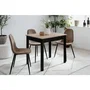 Table à Manger CAPRI Carré 4 Personnes 90x67x76 cm – Chêne Artisan & Noir