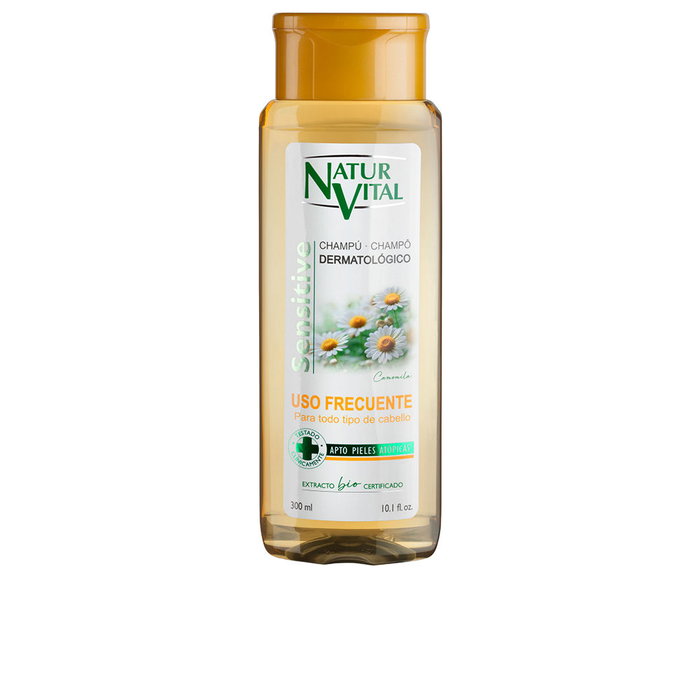 Natur Vital Shampoing Cheveux Sensibles Camomille 300 ml Hypoallergénique Purifiant et Rééquilibrant