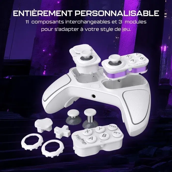 Victrix Pro BFG Reloaded - Manette sans fil modulaire Xbox - Compatible Xbox Series X|S, Xbox One, PC - Technologie Hall Effect, module Fightpad 6 boutons, gâchettes Clutch - Blanc