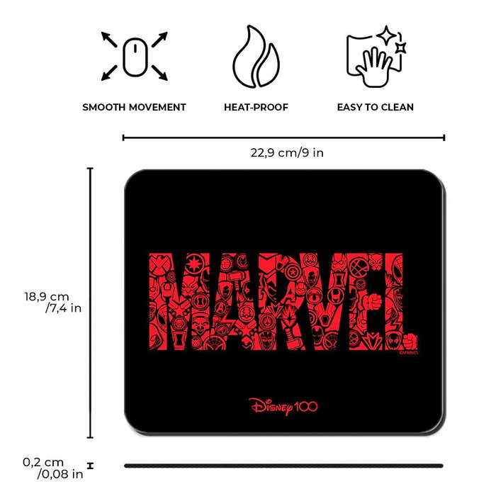 Disney Marvel Tapis de souris en mousse (22 x 18 cm) - Motifs super-héros, base antidérapante, confort main et poignet