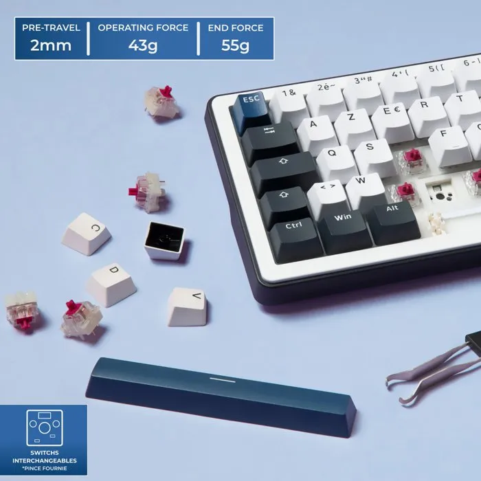 The G-Lab KEYZ Elite 200 BW AZERTY TKL Bleu The G-Lab KEYZ Elite 200 BW AZERTY TKL Bleu