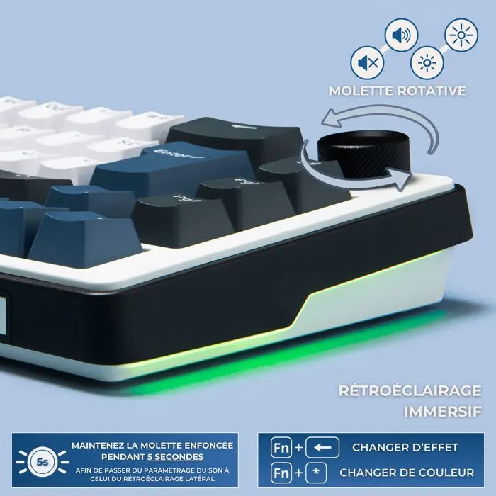 The G-Lab KEYZ Elite 200 BW AZERTY TKL Bleu The G-Lab KEYZ Elite 200 BW AZERTY TKL Bleu