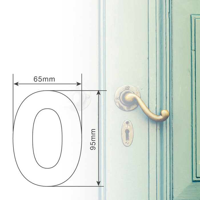 Hantums Numéro de porte 0 en acier inoxydable avec adhésif Hantums Numéro de porte 0 en acier inoxydable avec adhésif