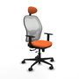 Piqueras y Crespo Chaise de Bureau Jorquera Orange et Blanc