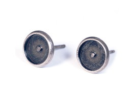 Innspiro Boucles d'oreilles métalliques pour incrustation de disques argenté vieilli 8,0x11,4mm