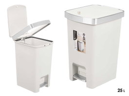 KINVARA Poubelle à Pédale Blanche 25L