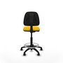 Tabouret Taburete Isso Contact permament de base Tissu Jaune Structure polyamide noire Sans accoudoirs Sans appui-tête Roulettes en nylon 50 mm