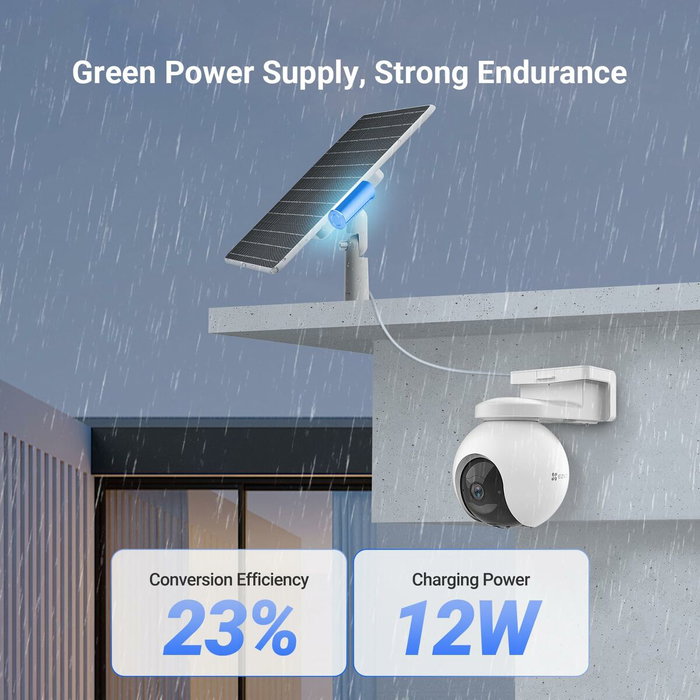 Ezviz Panneau solaire photovoltaïque 12W avec batterie intégrée