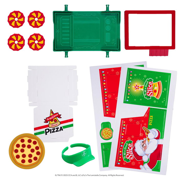 CEFA - The Elf On The Shelf : Repartidor De Pizzas 00278 - Figurine Élève avec Food Truck et Accessoires - Jeu pour Enfants à partir de 3 Ans