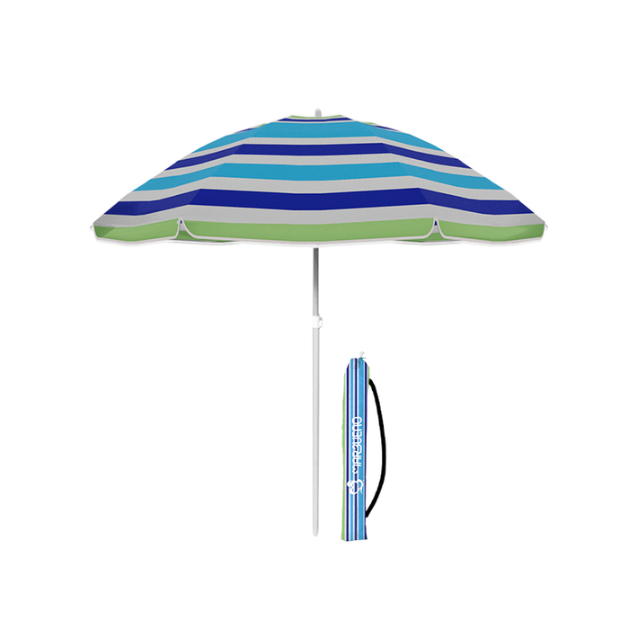 Marbueno Parasol Nylon Acier 160 cm avec Housse Rayures Bleu, Rose et Vert pour Jardin, Plage Marbueno Parasol Nylon Acier 160 cm avec Housse Rayures Bleu, Rose et Vert pour Jardin, Plage