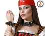 Collier avec cordon noir avec symbole de trésor pirate