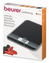 Beurer KS-19 Balance de cuisine moderne en verre plat tactile avec écran LCD et fonction Tara - Capacité 5 kg, couleur noire