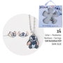 Cerdá - Lot de 6 présentoirs à bijoux fantaisie Stitch, motifs 1 à 6 (4 unités chacun), bleu, pour enfants dès 36 mois