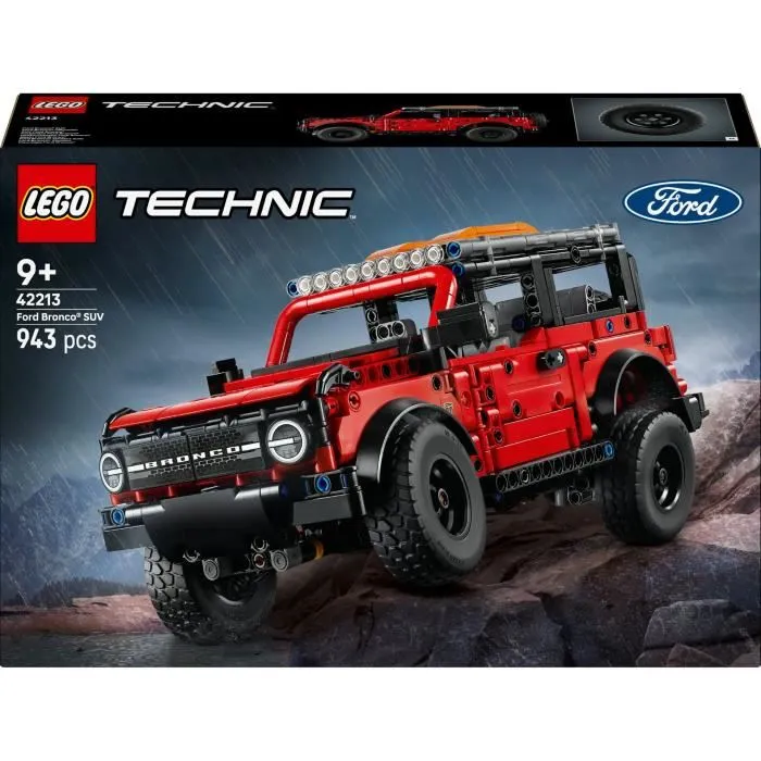Lego Technic 42213 SUV Ford Bronco - Jeu de Construction Collector 943 Pièces avec Moteur V6 et Direction Fonctionnelle