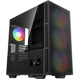 Deepcool CH560 Digital - Boîtier PC ATX Moyen Tour - Écran Digital - Ventilateurs A-RGB 3x140mm + 1x120mm - Façade Mesh et Panneau Latéral Hybride - Noir - Réf. R-CH560-BKAPE4D-G-1