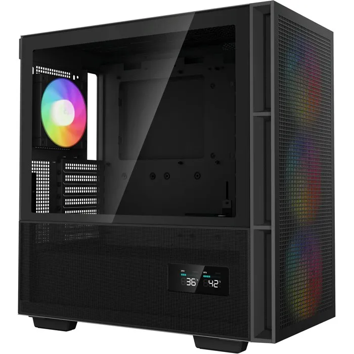 Deepcool CH560 Digital - Boîtier PC ATX Moyen Tour - Écran Digital - Ventilateurs A-RGB 3x140mm + 1x120mm - Façade Mesh et Panneau Latéral Hybride - Noir - Réf. R-CH560-BKAPE4D-G-1