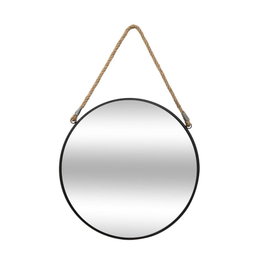 Atmosphera Miroir rond en métal avec corde ø55 cm