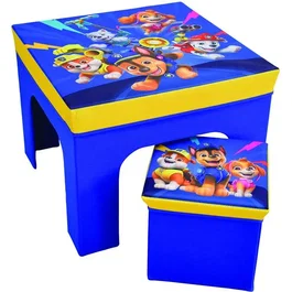 Fun House Ensemble table et tabouret de rangement Pat'Patrouille pliable