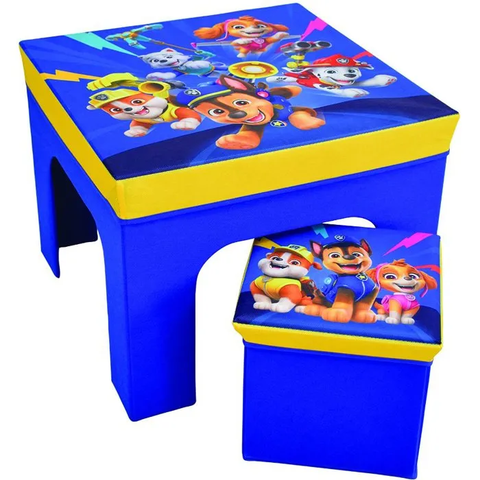 Fun House Ensemble table et tabouret de rangement Pat'Patrouille pliable Fun House Ensemble table et tabouret de rangement Pat'Patrouille pliable