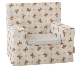 Creaciones Llopis Sillon carré en polyester avec motif oursons et cœurs pour enfant dès 6 mois