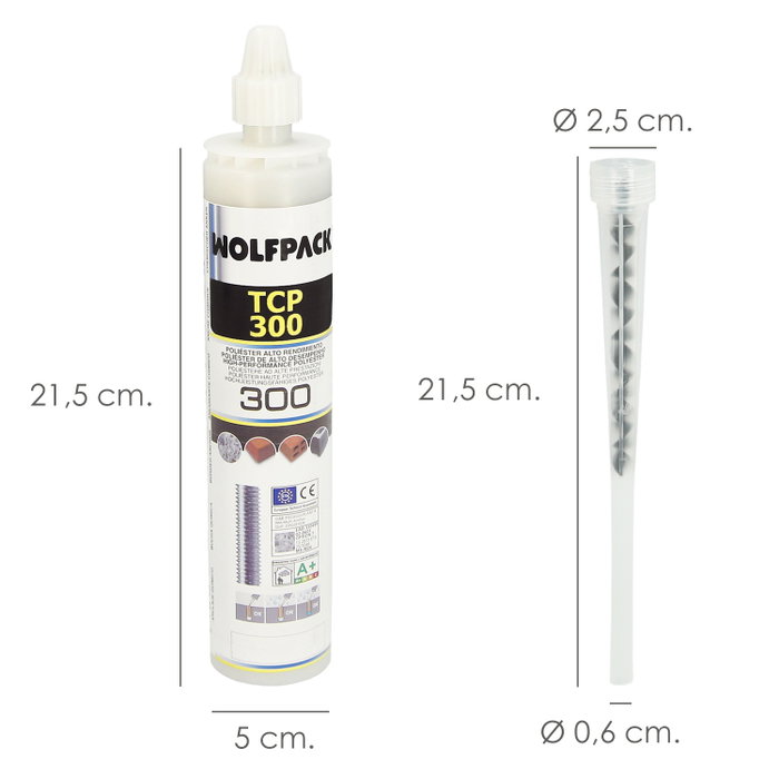 WOLFPACK LINEA PROFESIONAL Anclaje Quimico Poliester 300 ml