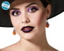 Boucles d'oreilles citrouille avec chapeau et détails colorés