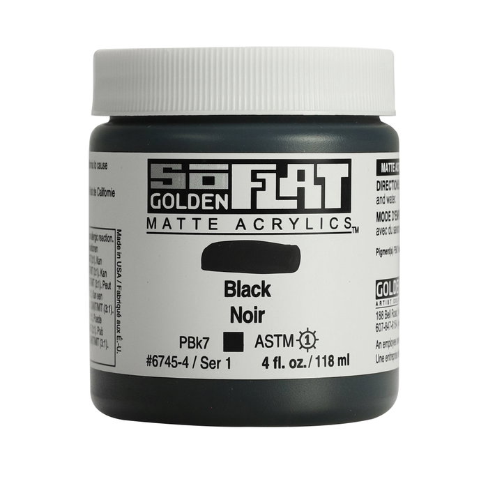 Golden SoFlat Couleurs Acryliques Noir 118 ml Golden SoFlat Couleurs Acryliques Noir 118 ml