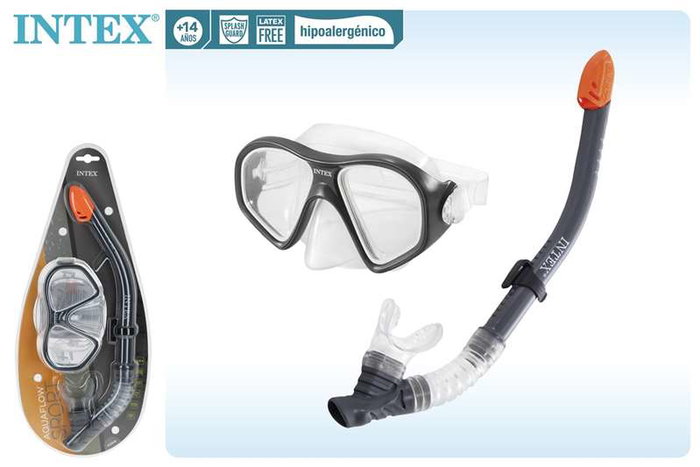 Intex - Masque et tuba de plongée Reef Rider - Pour 14 ans et plus - Matériau PVC