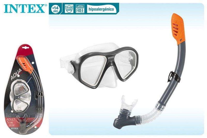 Intex - Masque et tuba de plongée Reef Rider - Pour 14 ans et plus - Matériau PVC