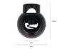Innspiro Embouts de cordon en plastique noir 6 mm, 5 unités