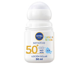 Nivea Crème Solaire Roll-on SPF50+ 50 ml - Protection Peaux Sensibles, Résistante à l'Eau, Sans Parfum