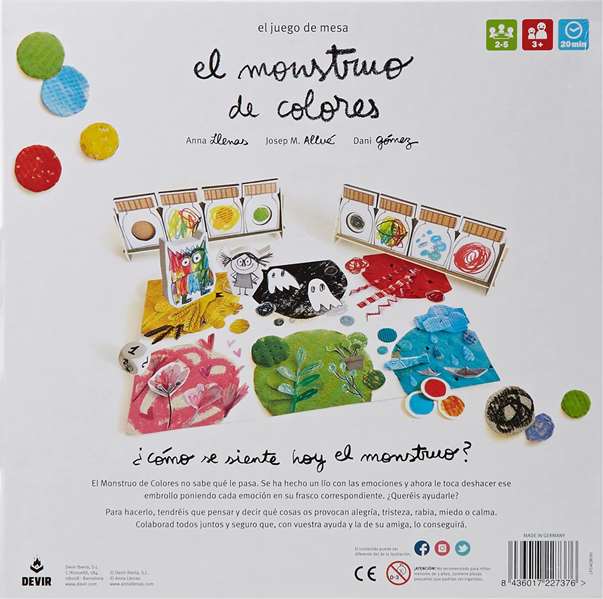 Devir Le Monstre des Couleurs Jeu de Société Éducatif pour Enfants dès 3 Ans en Espagnol