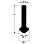 Fraise conique RUKO 3,2-16,5 mm DIN 335 Acier rapide (AR) 90º Forme en C