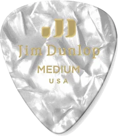 Dunlop Médiators Celluloide White Pearloid Medium (pack de 72)