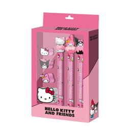Karactermania Kit de papeterie blister Hello Kitty avec 3 gommes, 3 portemines et 1 taille-crayon
