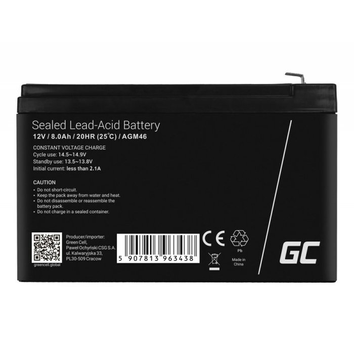 Batterie pour Système d'Alimentation Sans Interruption Green Cell AGM46 8000 mAh 12 V Batterie pour Système d'Alimentation Sans Interruption Green Cell AGM46 8000 mAh 12 V