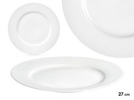 VESSIA Assiette plate en porcelaine blanche 27 cm