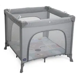Chicco - Parc pour bébé Open, Gris - Pliable et compact avec tapis doux, sac de transport inclus
