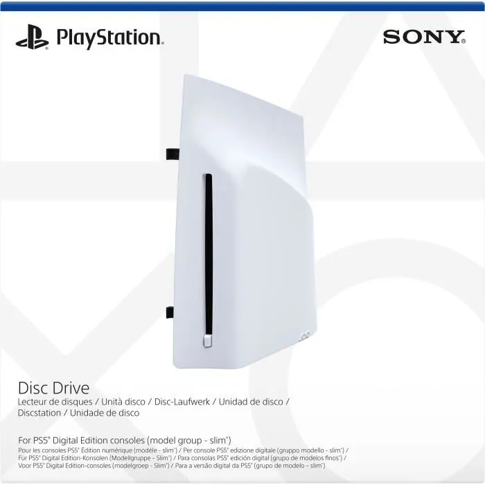 Sony Lecteur de disques Blu-Ray pour console PlayStation 5 Slim PS5 SLIM - Édition numérique - Compatible uniquement avec le modèle Digital Edition