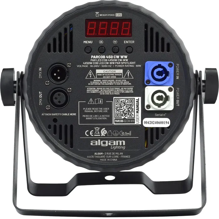 ALGAMLIGHT Wash Par Cob 4X 50W Blanc Froid / Blanc Chaud - Effet Lumière DMX 4 Canaux, 80W, IP20