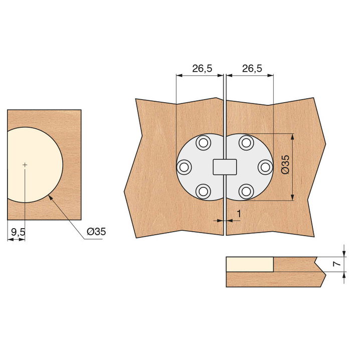 HERRAJES ALK Bisagra Elba 180° Níquel para Puertas Abatibles HERRAJES ALK Bisagra Elba 180° Níquel para Puertas Abatibles