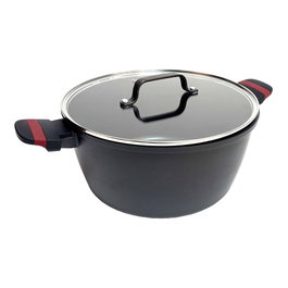 San Ignacio Denia Experto Casserole aluminium moulé avec couvercle verre induction 20 x 9,8 cm