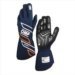 OMP Gants One-S My2025 FIA 8856-2018 0778 Navy Bleu - Fluo Orange Taille XXL
