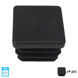 MAURER Embouts carrés intérieurs noirs 30x30 mm, pack de 4 pièces