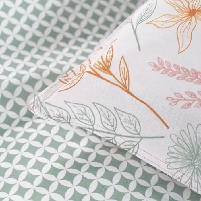 Today - Parure de lit 2 personnes Sunshine 11.49, Housse de couette 240 x 260 cm + 2 taies, 100% Coton 57 fils/cm