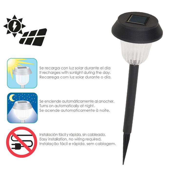 PAPILLON Lampe solaire de jardin en plastique Ø 10,5 x 38 cm PAPILLON Lampe solaire de jardin en plastique Ø 10,5 x 38 cm